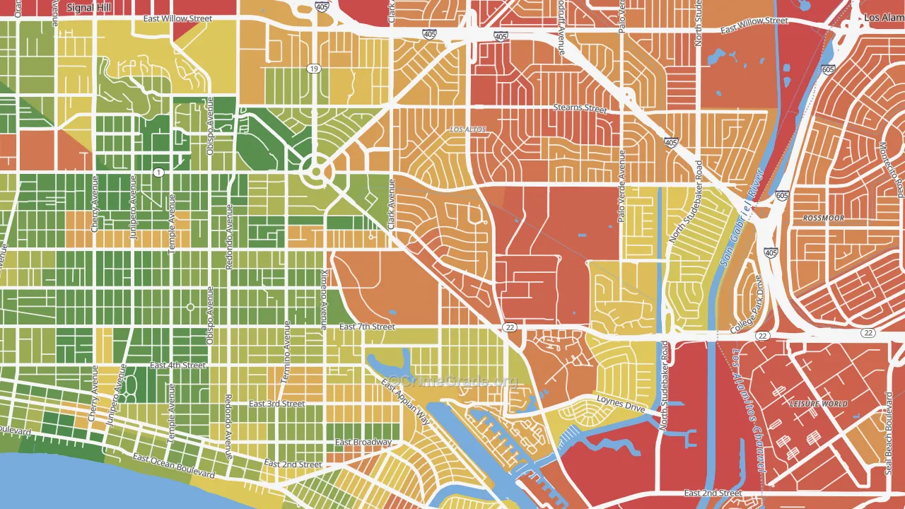Park Estates, Long Beach, CA Map of Drug-Related Crime Rates