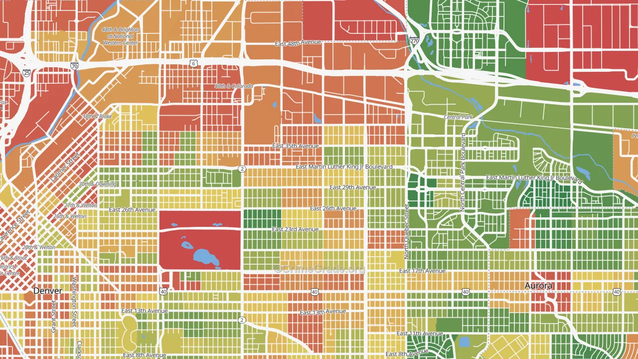 Park Hill, Denver, CO Map of Drug-Related Crime Rates