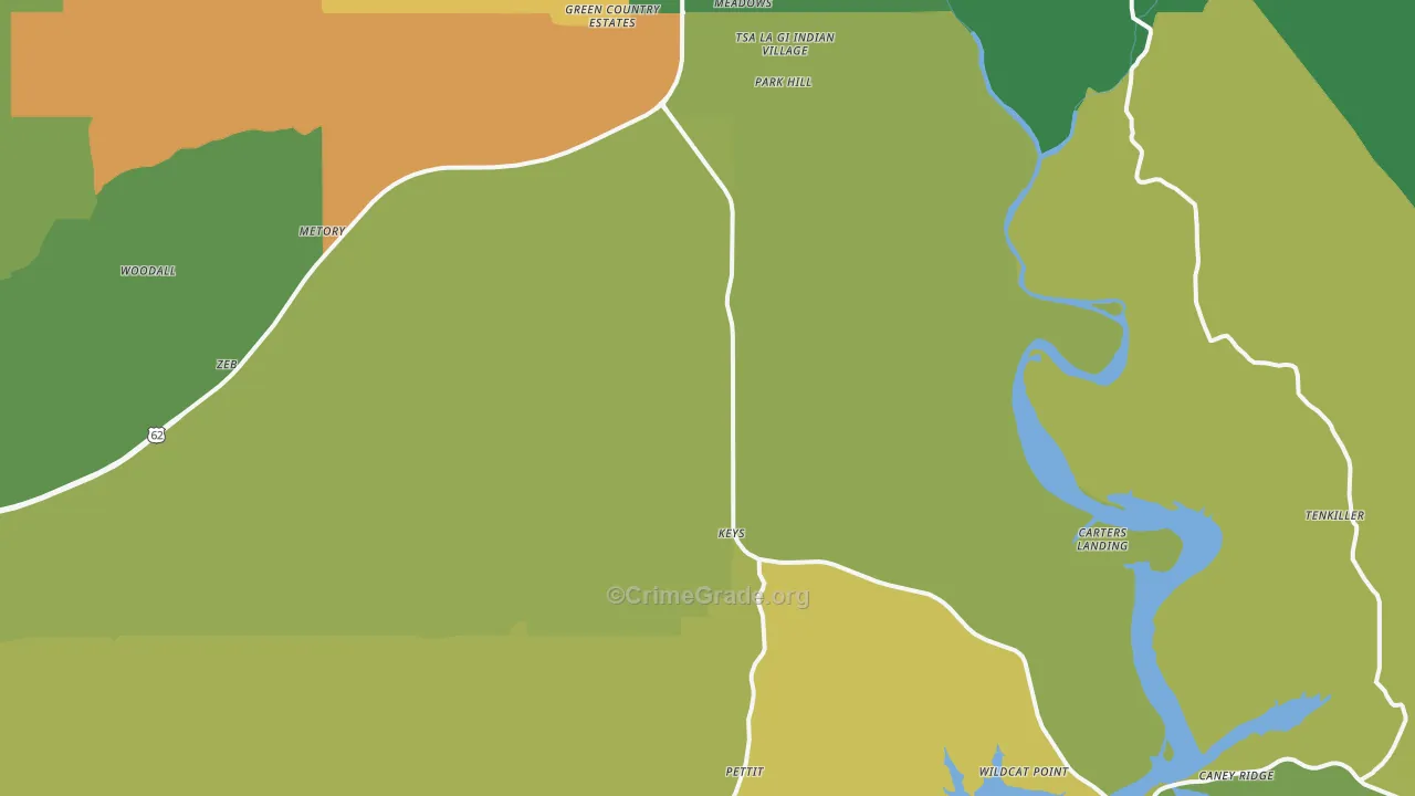 Park Hill, OK Map of Drug-Related Crime Rates