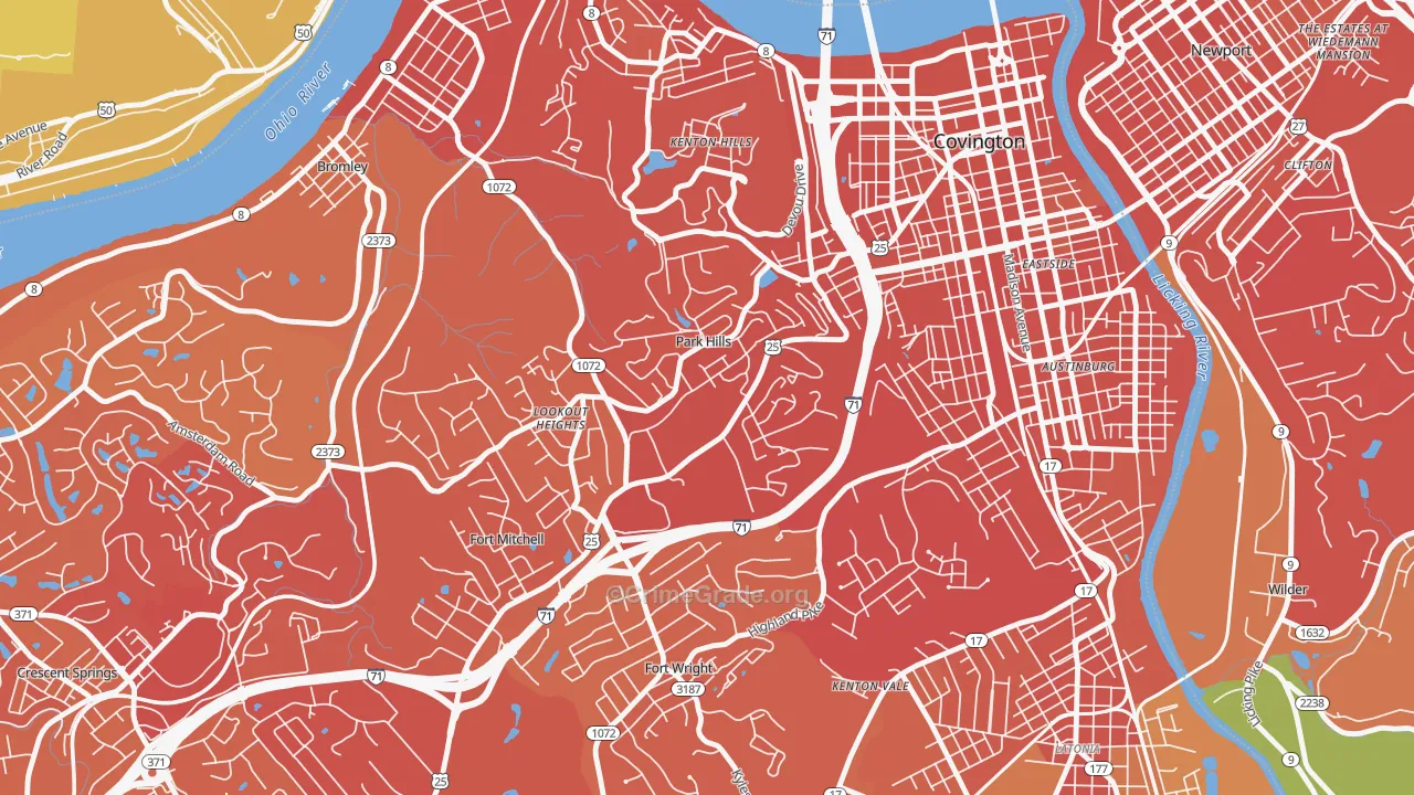 Park Hills, KY Map of Drug-Related Crime Rates