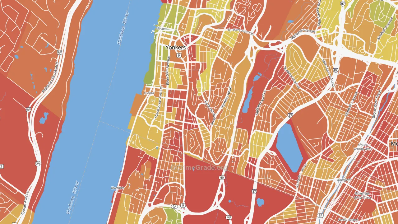 Park Hills, Yonkers, NY Map of Drug-Related Crime Rates