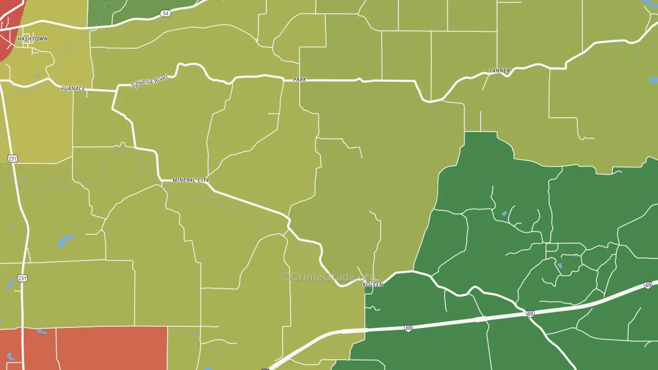 Park, IN Map of Drug-Related Crime Rates