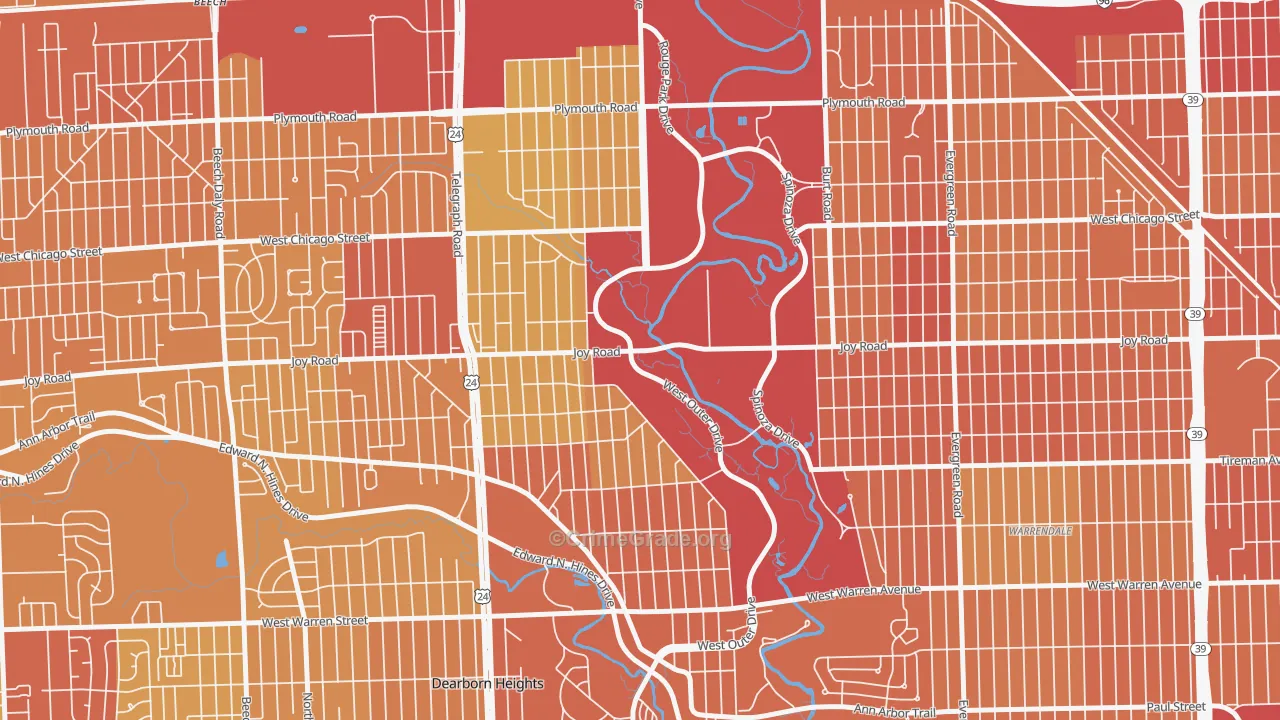Park, Redford, MI Map of Drug-Related Crime Rates