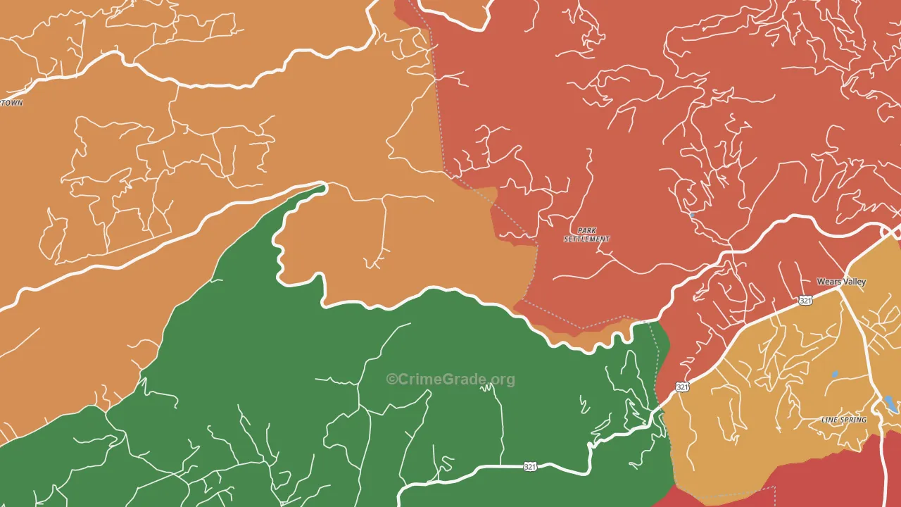 Park Settlement, TN Map of Drug-Related Crime Rates