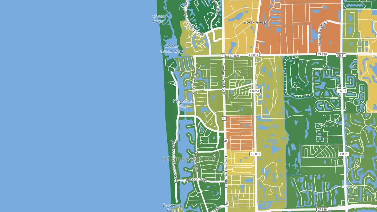 Park Shore, Naples, FL Map of Drug-Related Crime Rates