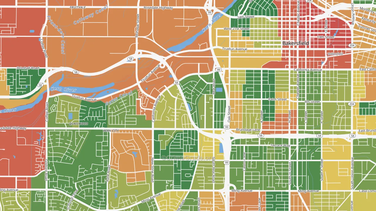 Park Stockdale, Bakersfield, CA Map of Drug-Related Crime Rates