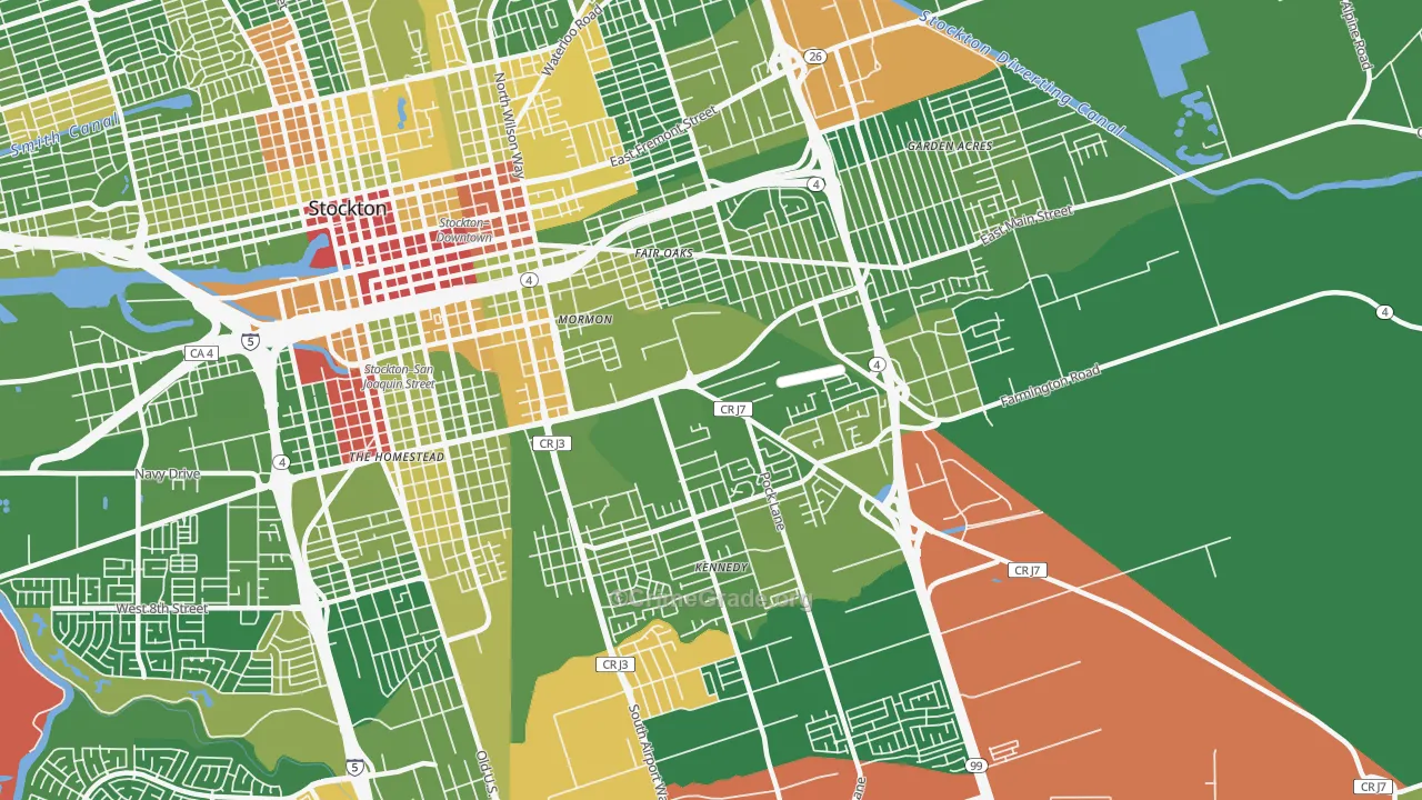 Park, Stockton, CA Map of Drug-Related Crime Rates