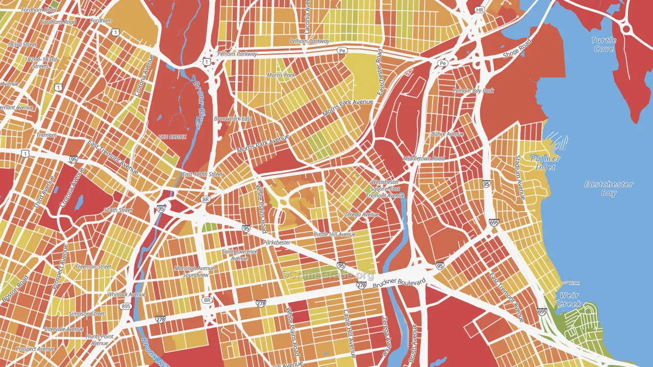 Parkchester, Bronx, NY Map of Drug-Related Crime Rates