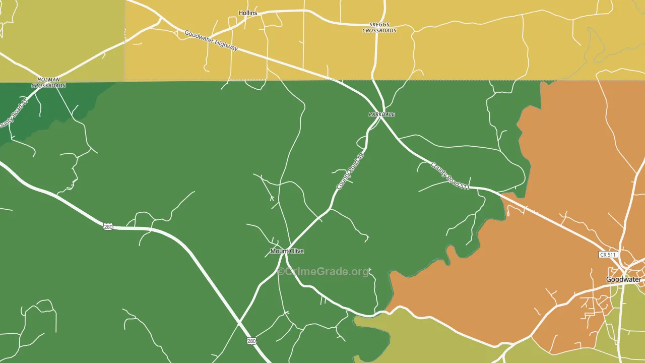 Parkdale, AL Map of Drug-Related Crime Rates