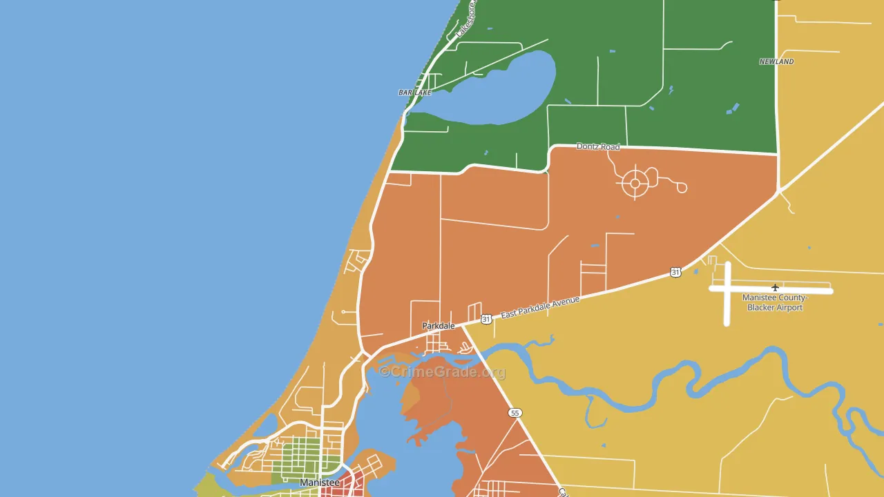 Parkdale, MI Map of Drug-Related Crime Rates