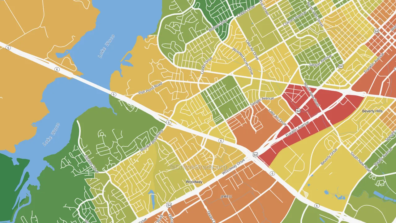 Parkdale Viking Hills, Waco, TX Map of Drug-Related Crime Rates