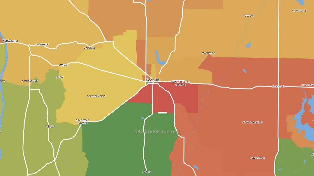 Parke County, IN Map of Drug-Related Crime Rates
