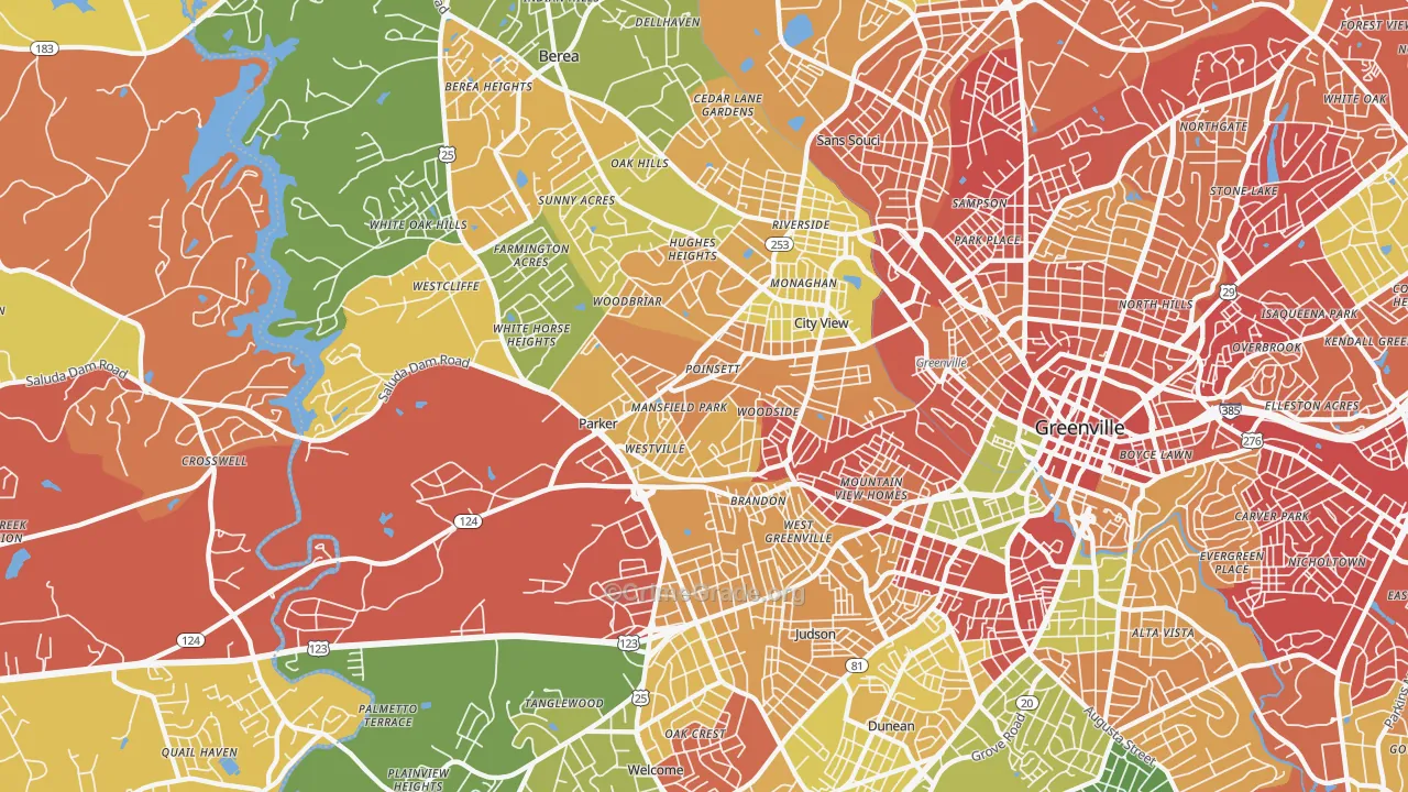 Parker, SC Map of Drug-Related Crime Rates