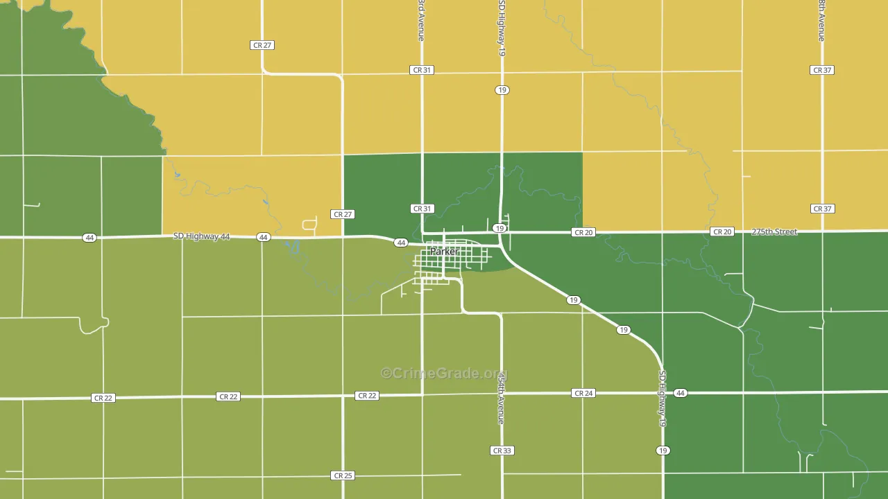 Parker, SD Map of Drug-Related Crime Rates