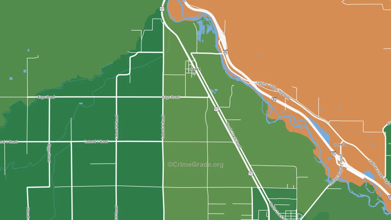 Parker, WA Map of Drug-Related Crime Rates