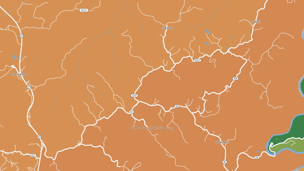 Parkers Lake, KY Map of Drug-Related Crime Rates