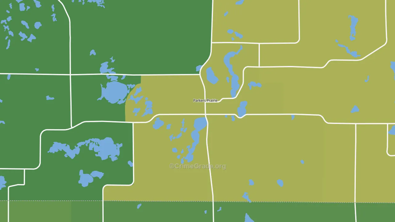 Parkers Prairie, MN Map of Drug-Related Crime Rates