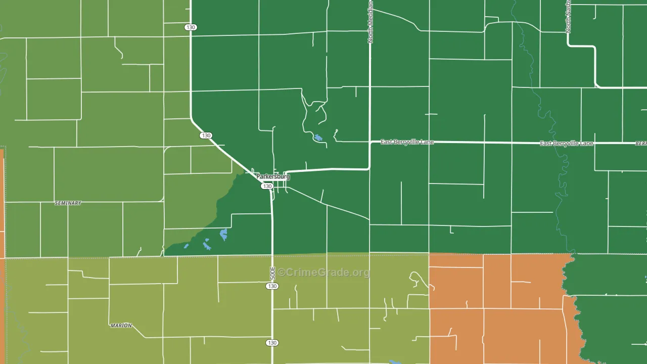 Parkersburg, IL Map of Drug-Related Crime Rates