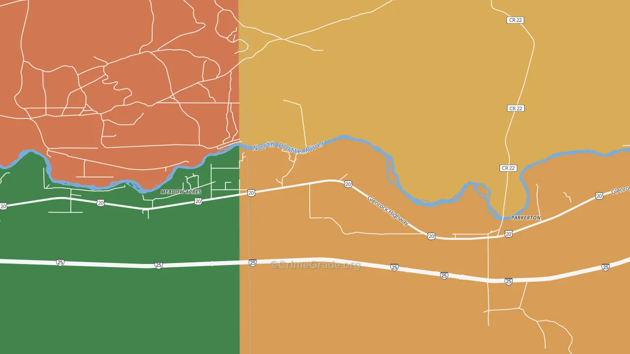 Parkerton, WY Map of Drug-Related Crime Rates