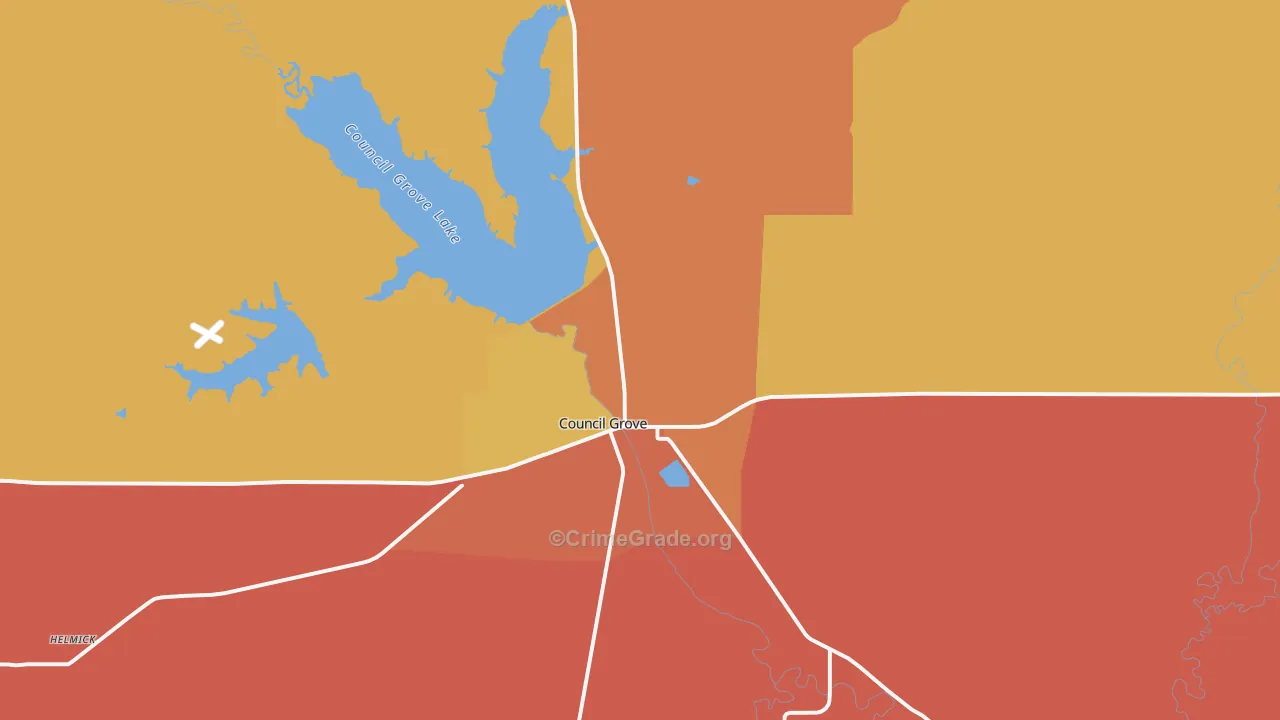 Parkerville, KS Map of Drug-Related Crime Rates