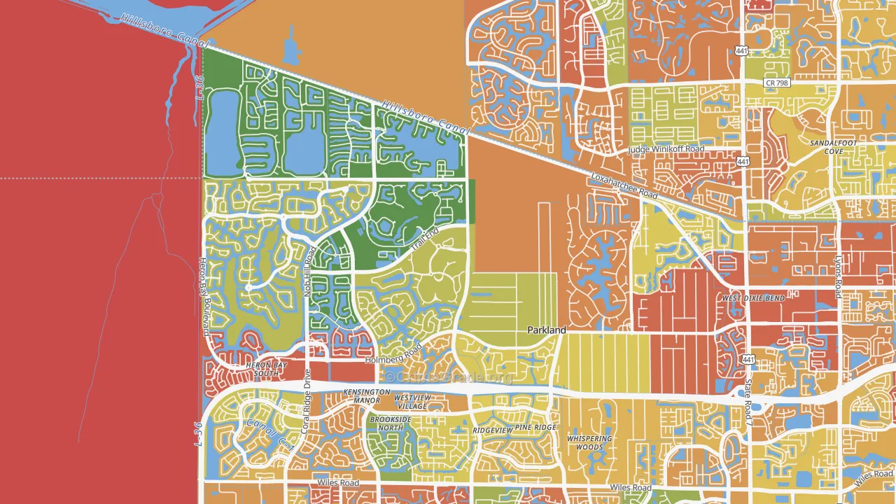 Parkland, FL Map of Drug-Related Crime Rates