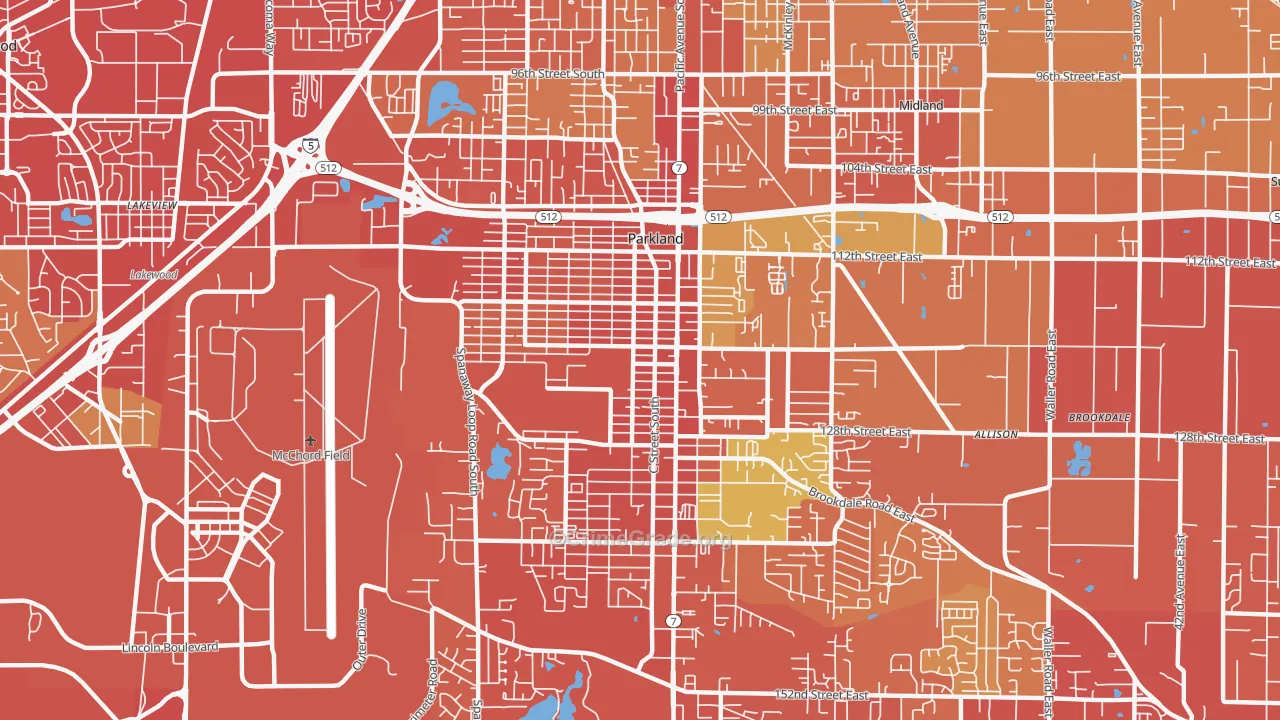 Parkland, WA Map of Drug-Related Crime Rates