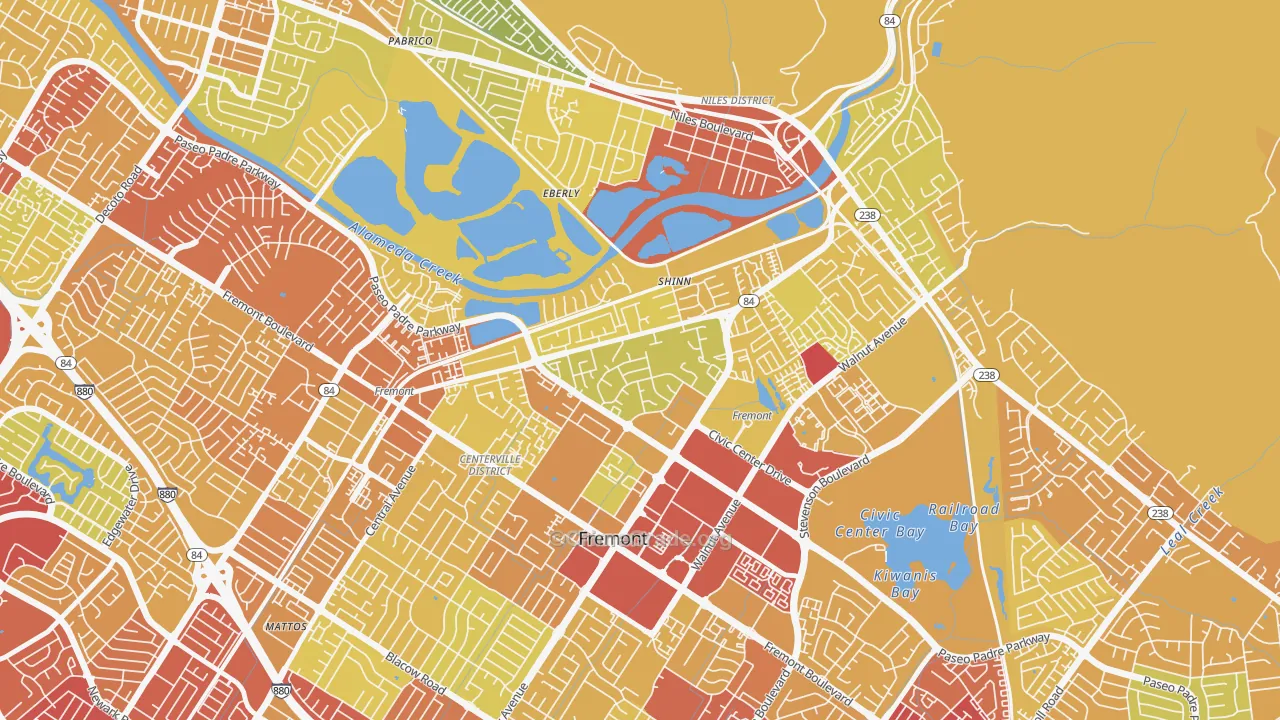 Parkmont, Fremont, CA Map of Drug-Related Crime Rates