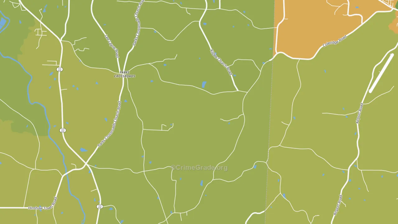 Parks Crossroads, NC Map of Drug-Related Crime Rates