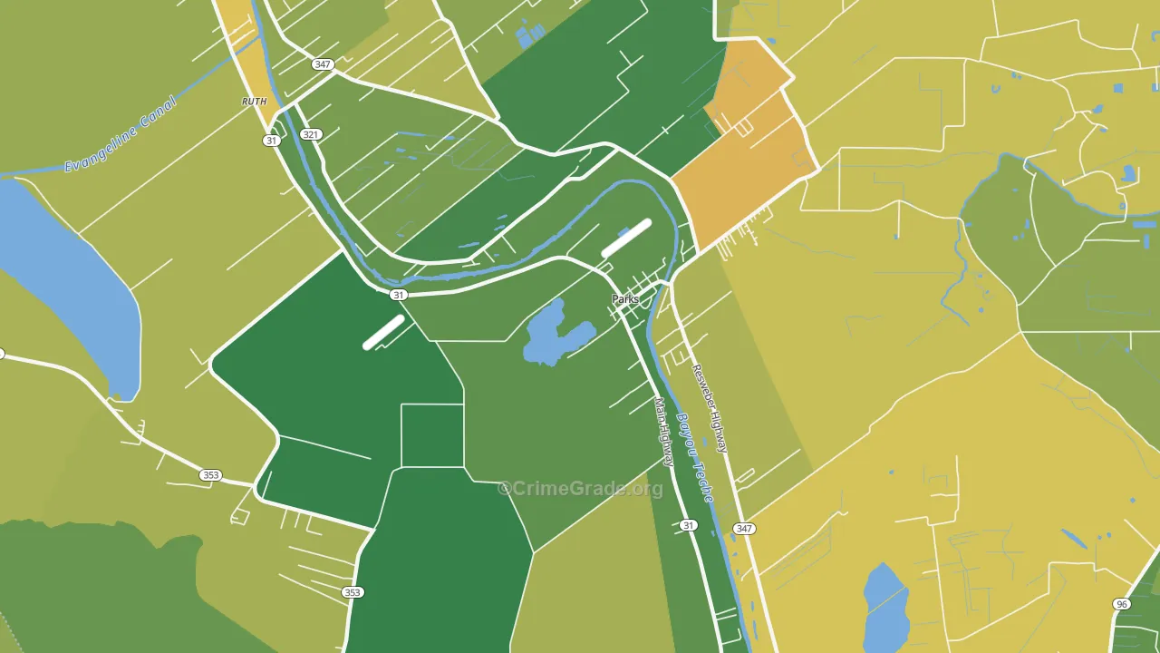 Parks, LA Map of Drug-Related Crime Rates