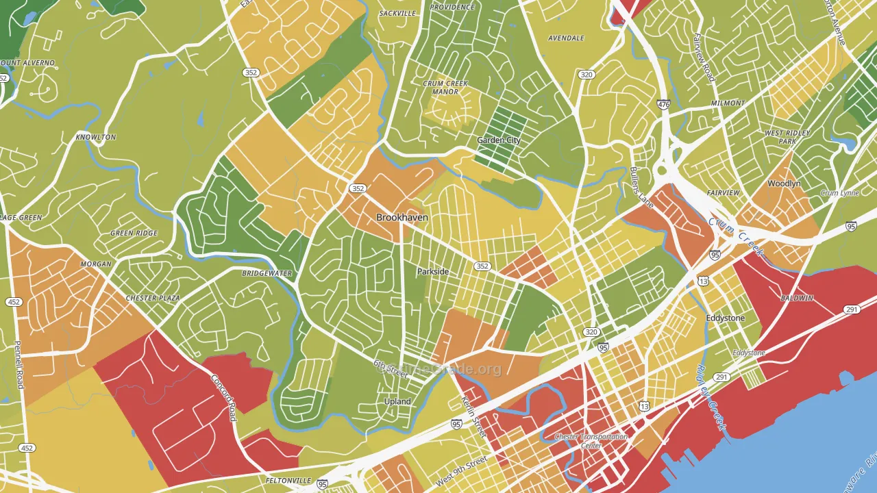 Parkside, PA Map of Drug-Related Crime Rates