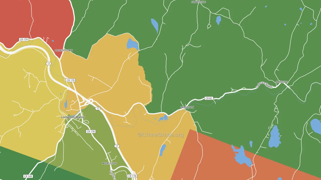 Parkston, NY Map of Drug-Related Crime Rates
