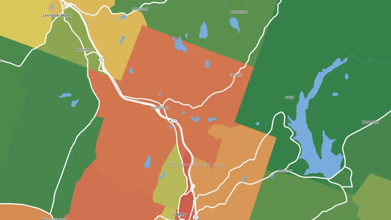 Parksville, NY Map of Drug-Related Crime Rates
