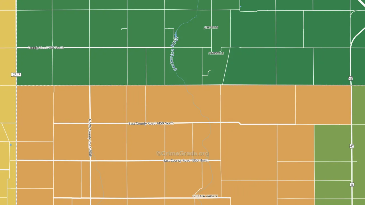 Parkville, IL Map of Drug-Related Crime Rates