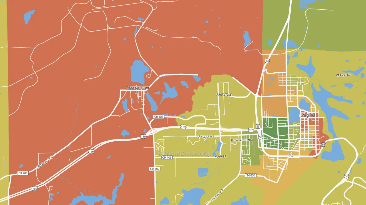 Parkville, MN Map of Drug-Related Crime Rates