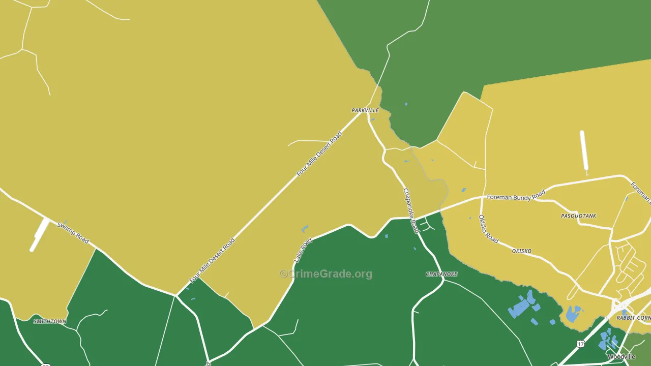 Parkville, NC Map of Drug-Related Crime Rates