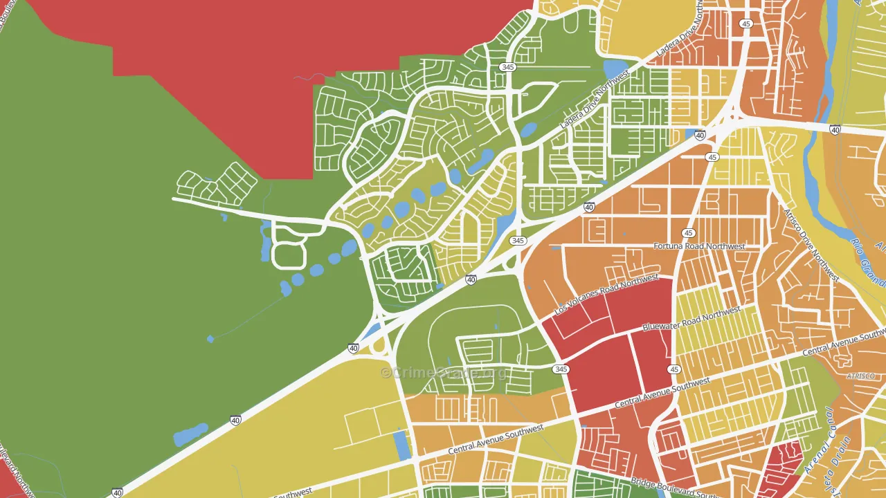 Parkway, Albuquerque, NM Map of Drug-Related Crime Rates