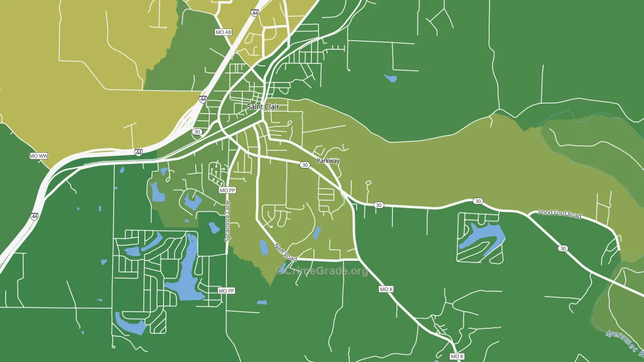 Parkway, MO Map of Drug-Related Crime Rates