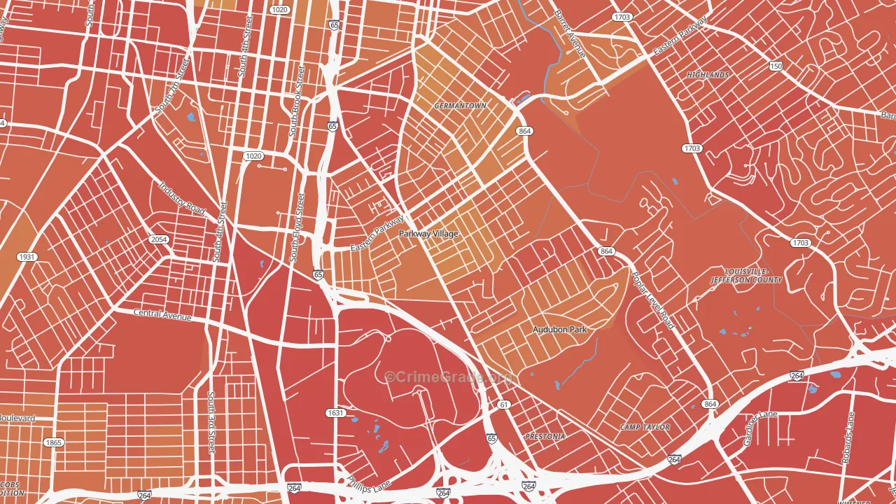 Parkway Village, KY Map of Drug-Related Crime Rates