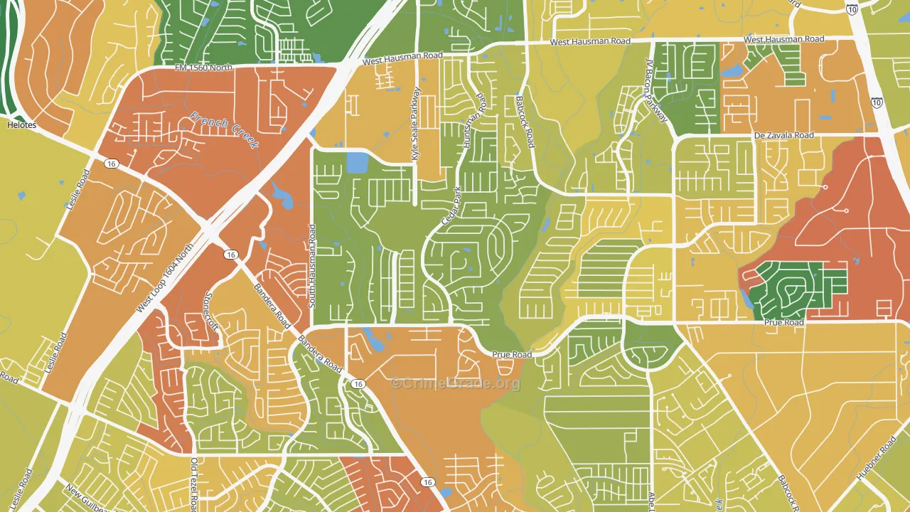Parkwood Maintenance, San Antonio, TX Map of Drug-Related Crime Rates