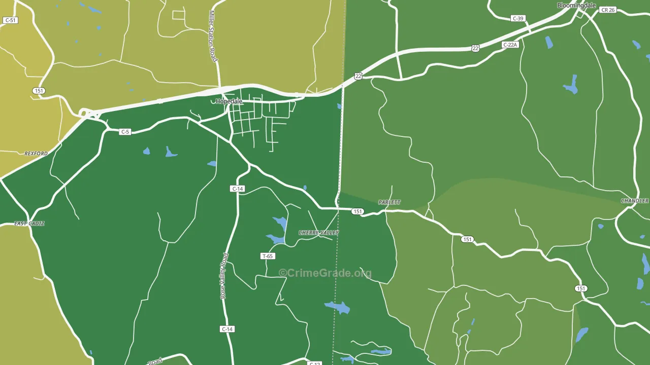 Parlett, OH Map of Drug-Related Crime Rates