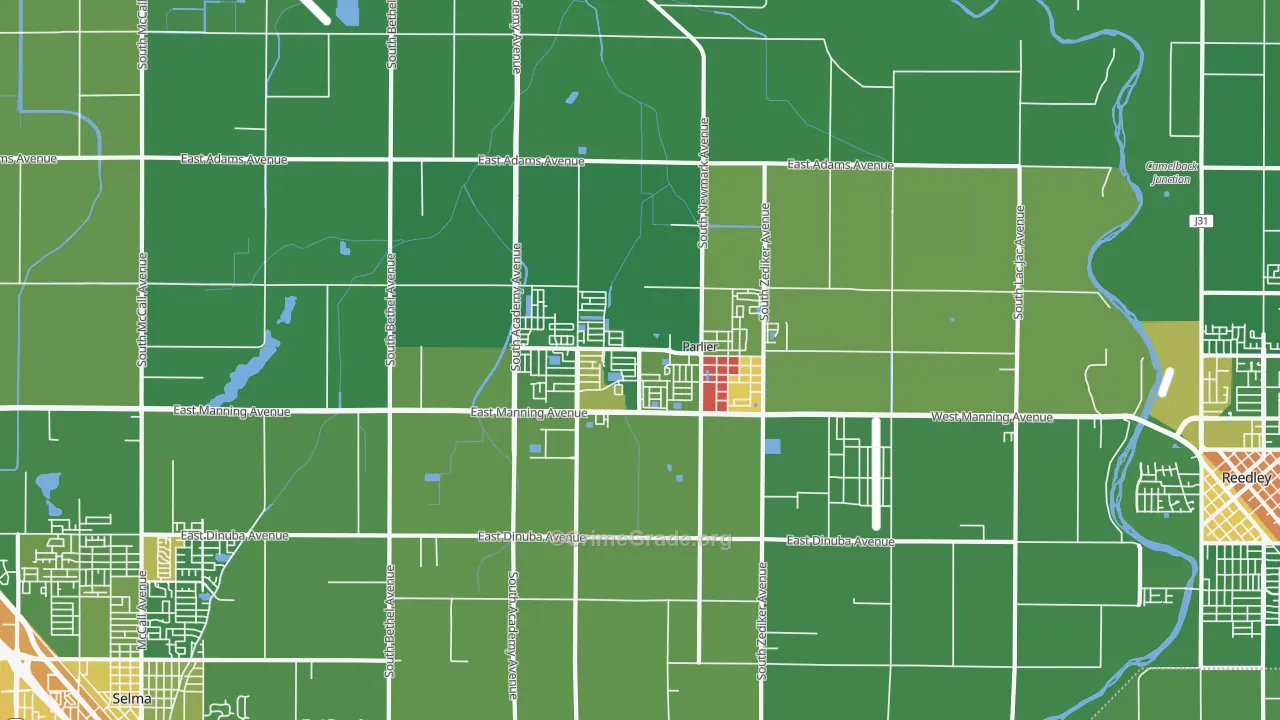 Parlier, CA Map of Drug-Related Crime Rates