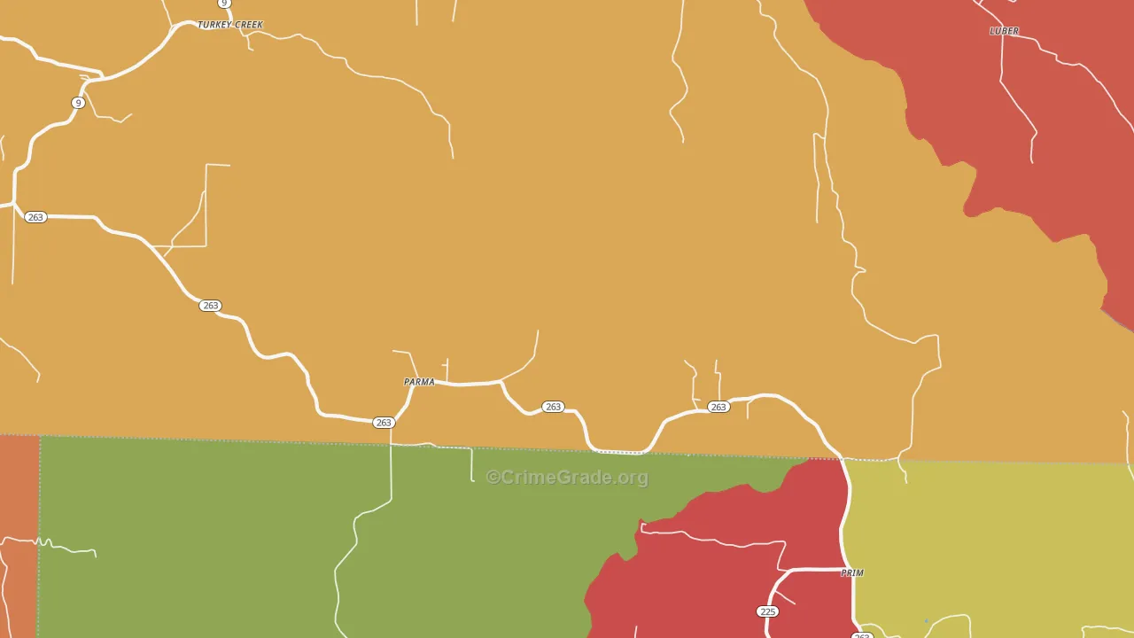 Parma, AR Map of Drug-Related Crime Rates
