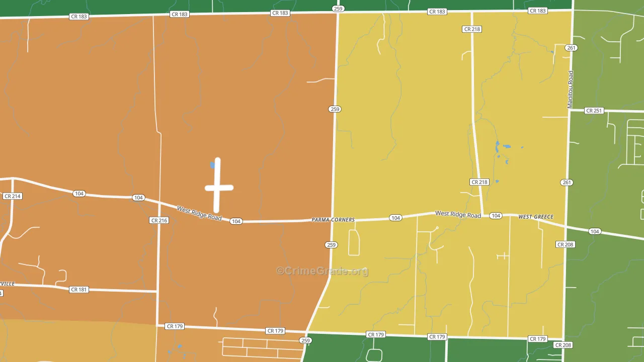 Parma Corners, NY Map of Drug-Related Crime Rates