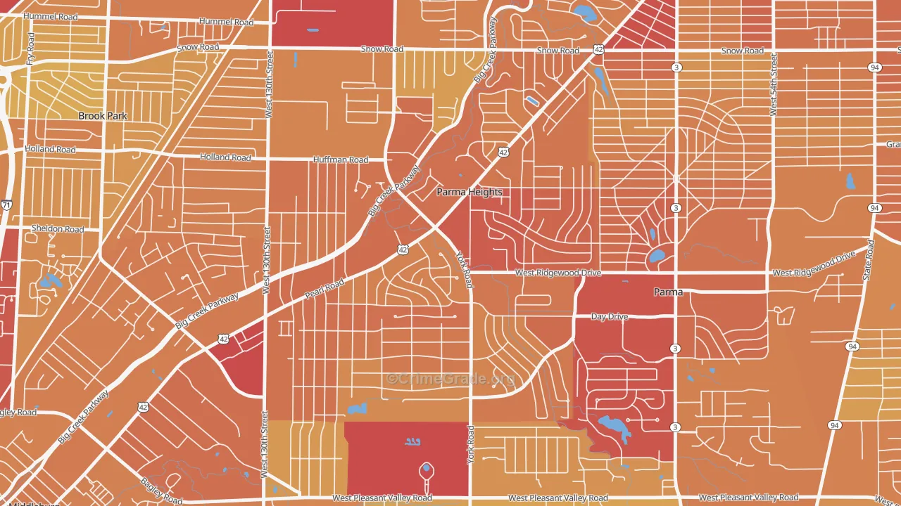 Parma Heights, OH Map of Drug-Related Crime Rates