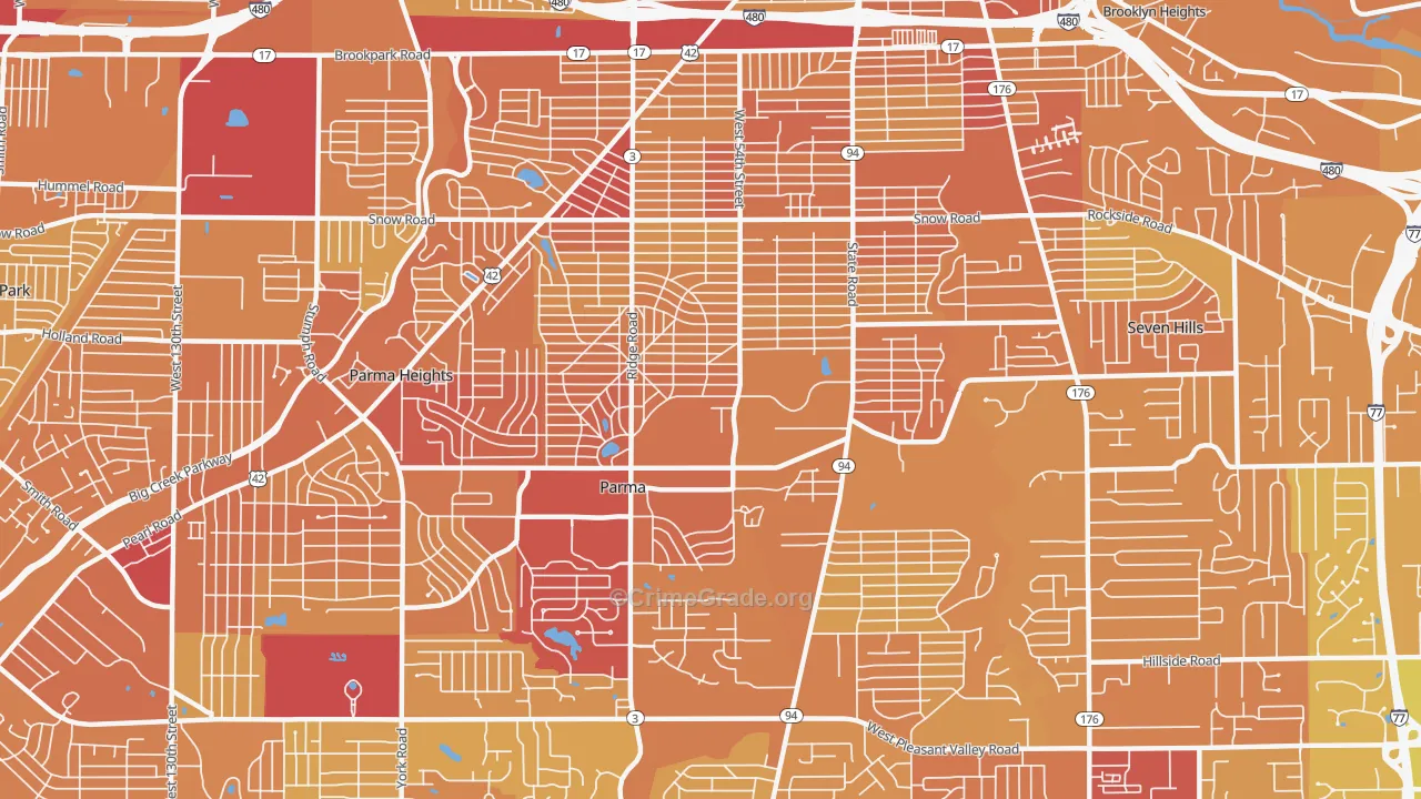 Parma, OH Map of Drug-Related Crime Rates
