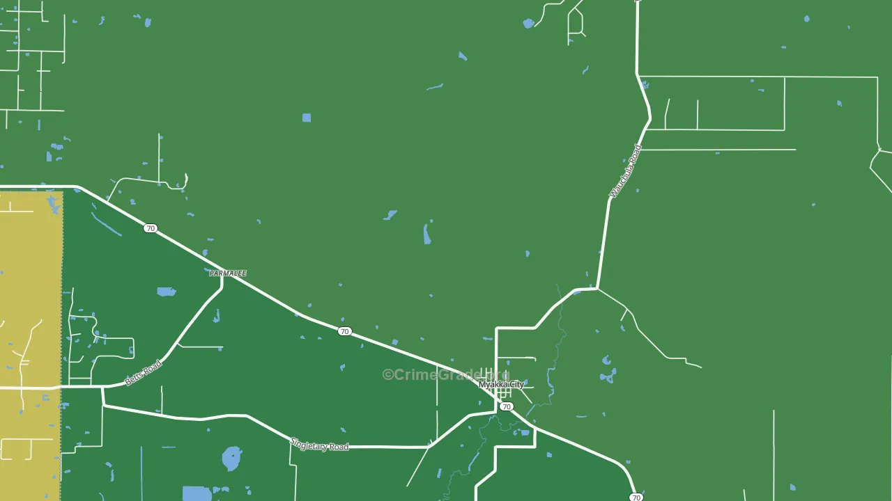 Parmalee, FL Map of Drug-Related Crime Rates