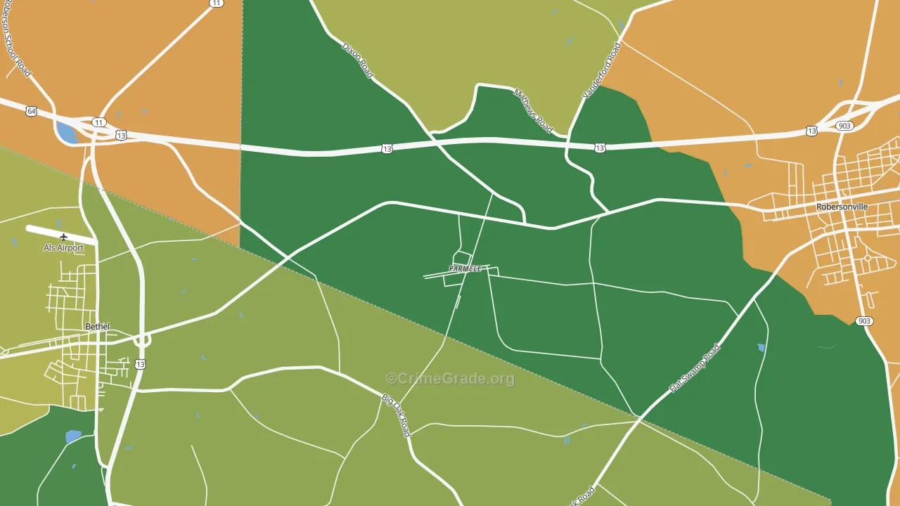 Parmele, NC Map of Drug-Related Crime Rates
