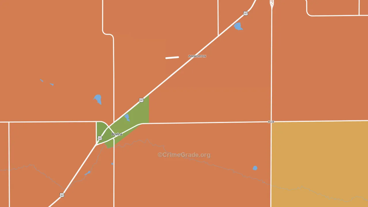 Parmer County, TX Map of Drug-Related Crime Rates