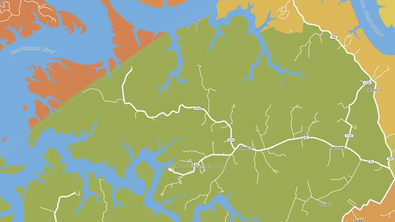 Parnell, KY Map of Drug-Related Crime Rates