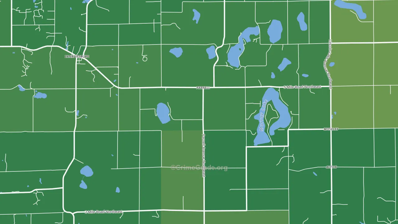 Parnell, MI Map of Drug-Related Crime Rates